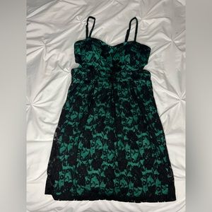 Large Material Girl Green/Black Lace Dress